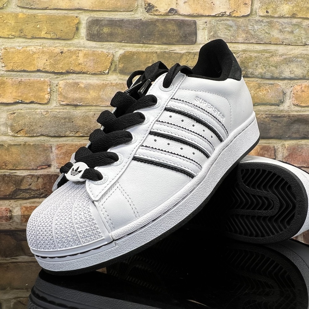 Adidas Superstar II Shoes Womens 7 , Mens 6 White Black Leather